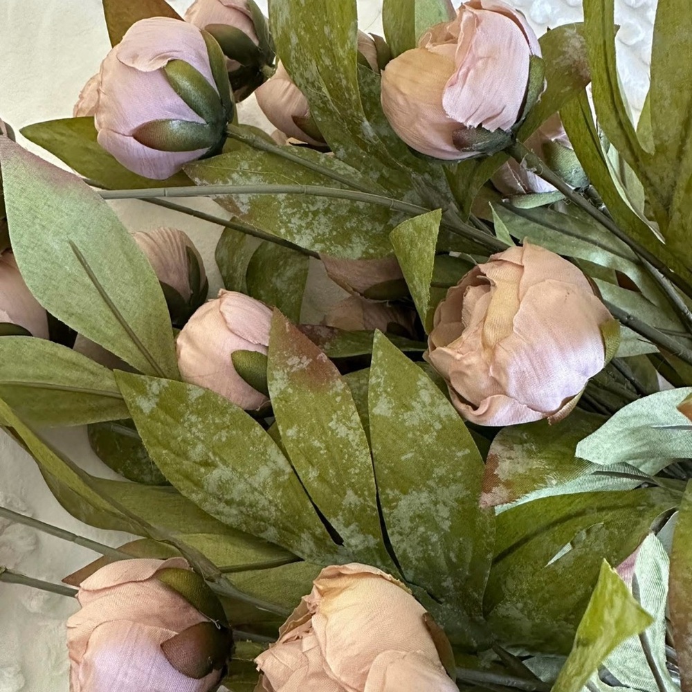 Viral Tan Peonies by Ashland Floral Arrangement in a Dark Brown Basket. - Picture 8 of 9